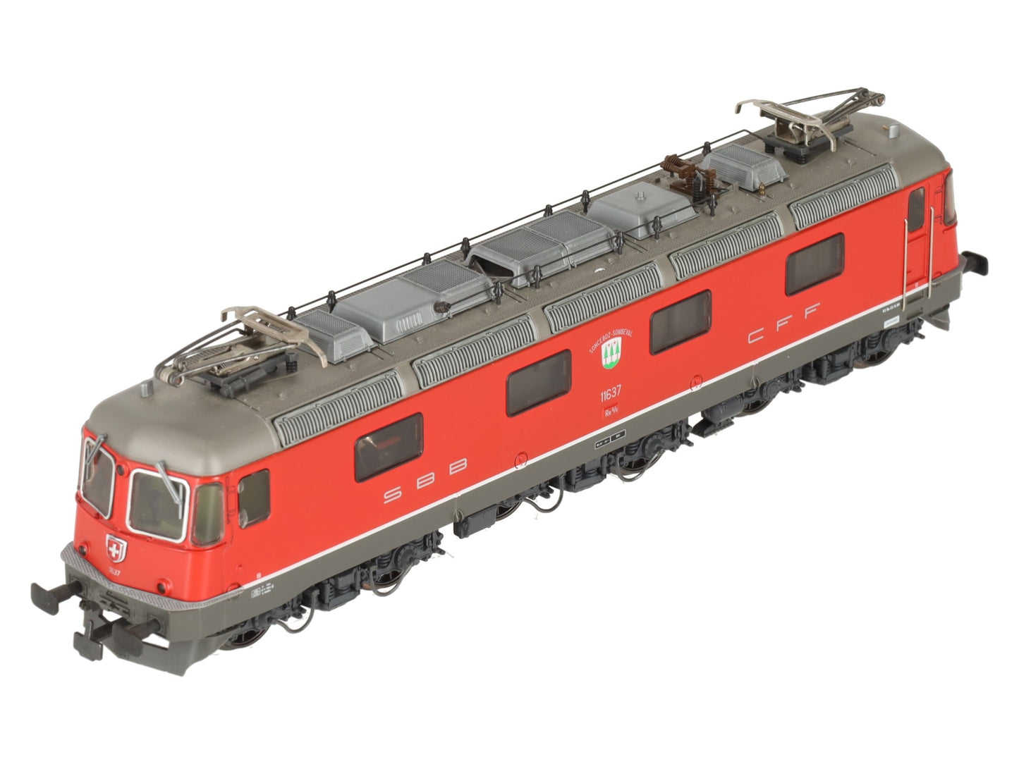 HAG 208 HO Scale SBB Re 6/6 rot Electric Locomotive #11637 EX/Box