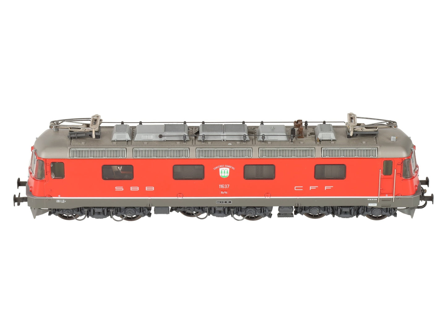 HAG 208 HO Scale SBB Re 6/6 rot Electric Locomotive #11637 EX/Box
