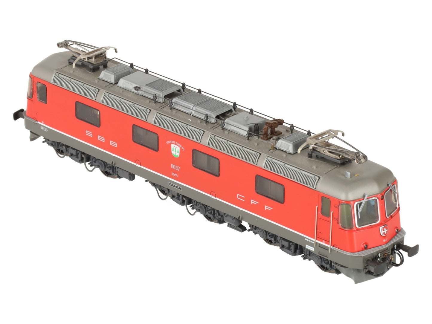 HAG 208 HO Scale SBB Re 6/6 rot Electric Locomotive #11637 EX/Box
