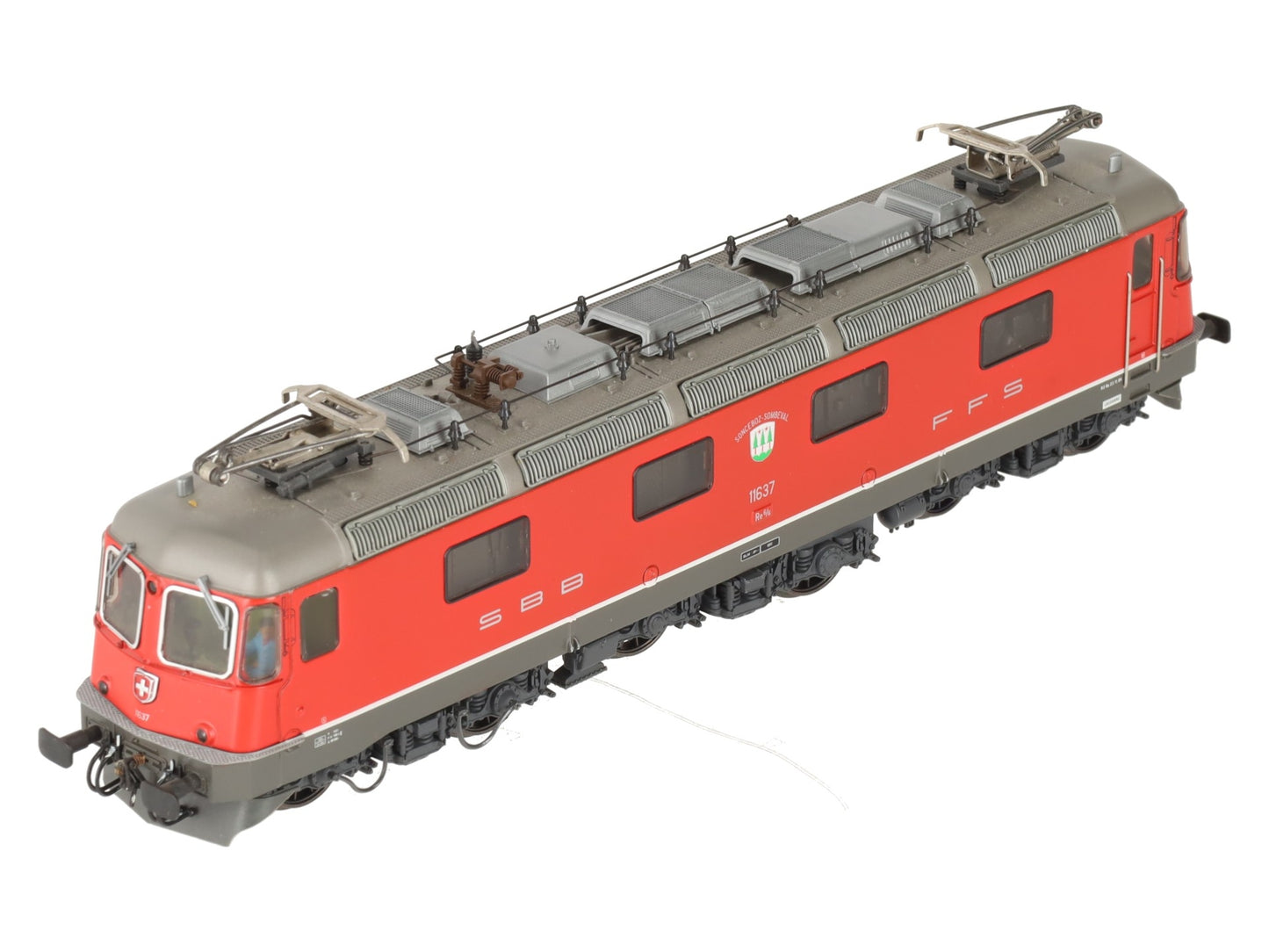 HAG 208 HO Scale SBB Re 6/6 rot Electric Locomotive #11637 EX/Box