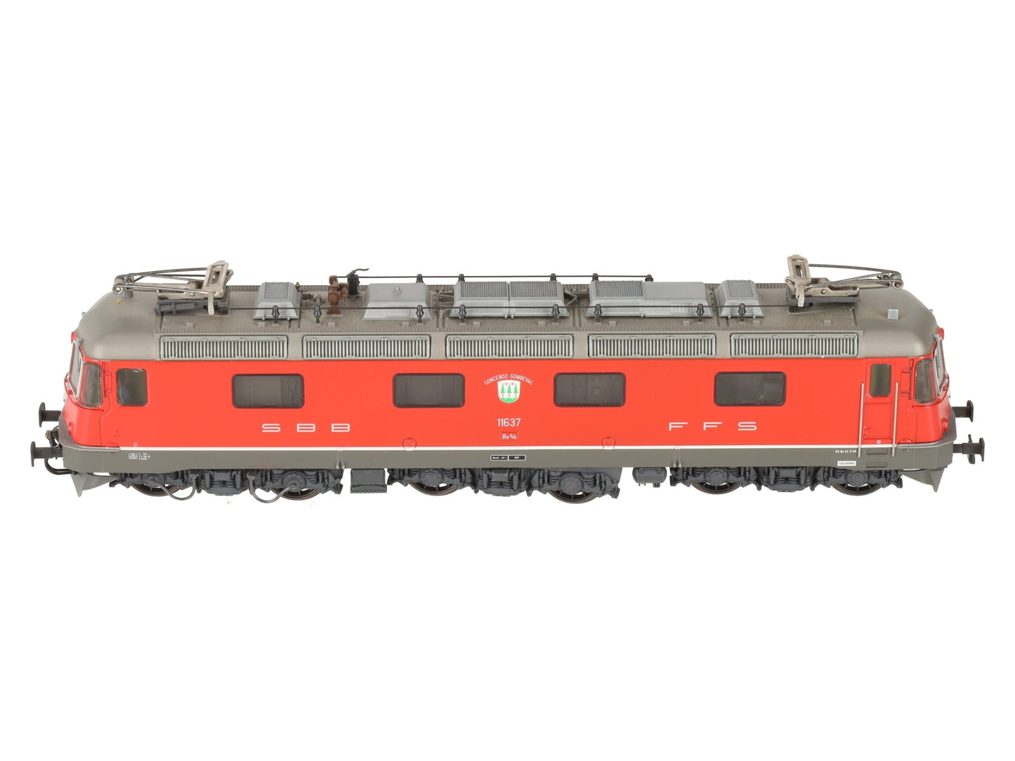 HAG 208 HO Scale SBB Re 6/6 rot Electric Locomotive #11637 EX/Box
