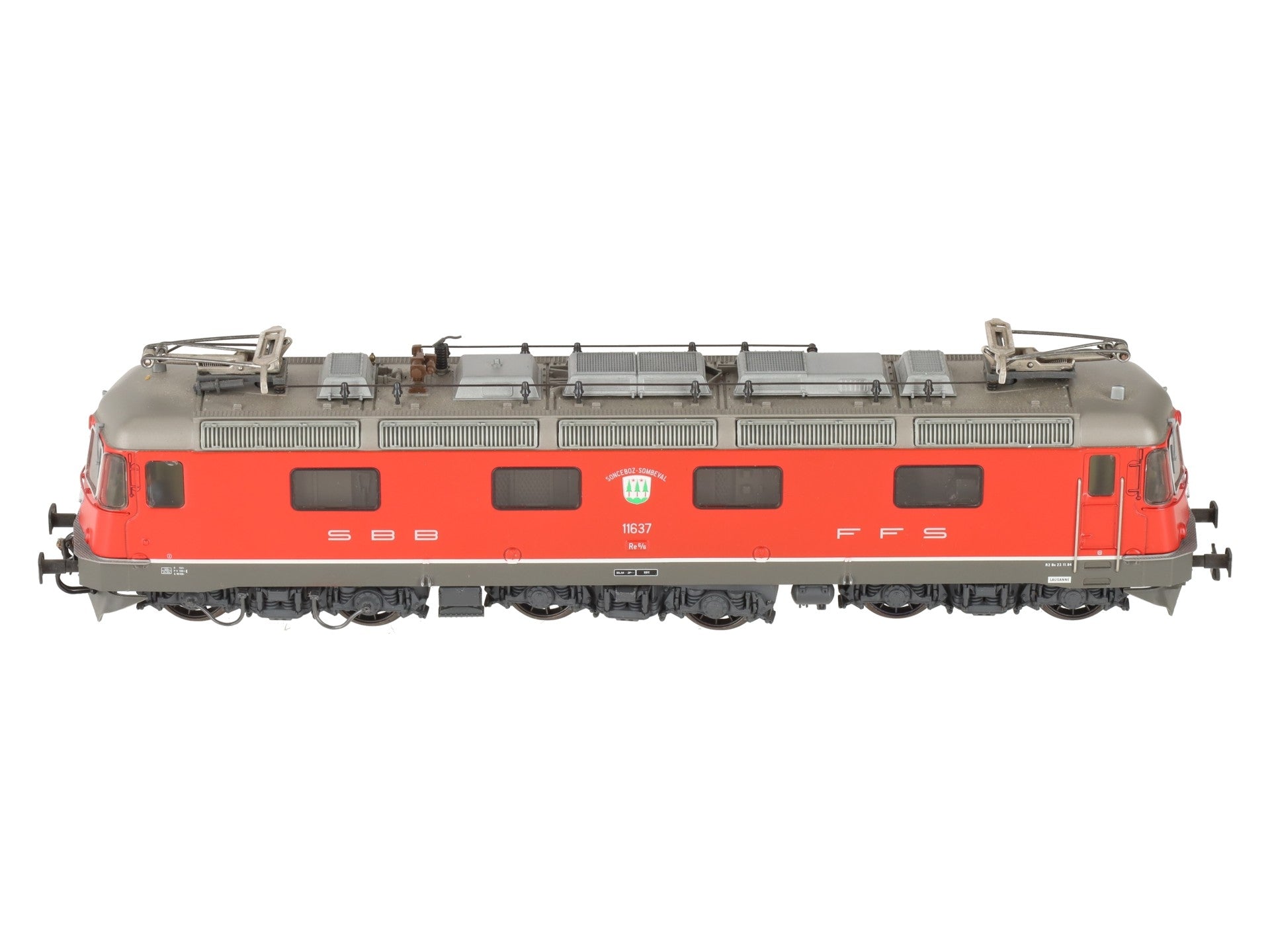 HAG 208 HO Scale SBB Re 6/6 rot Electric Locomotive #11637 EX/Box