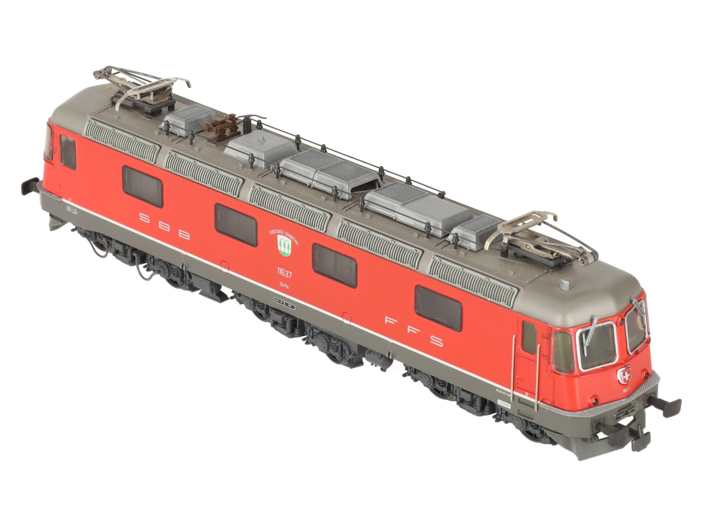 HAG 208 HO Scale SBB Re 6/6 rot Electric Locomotive #11637 EX/Box