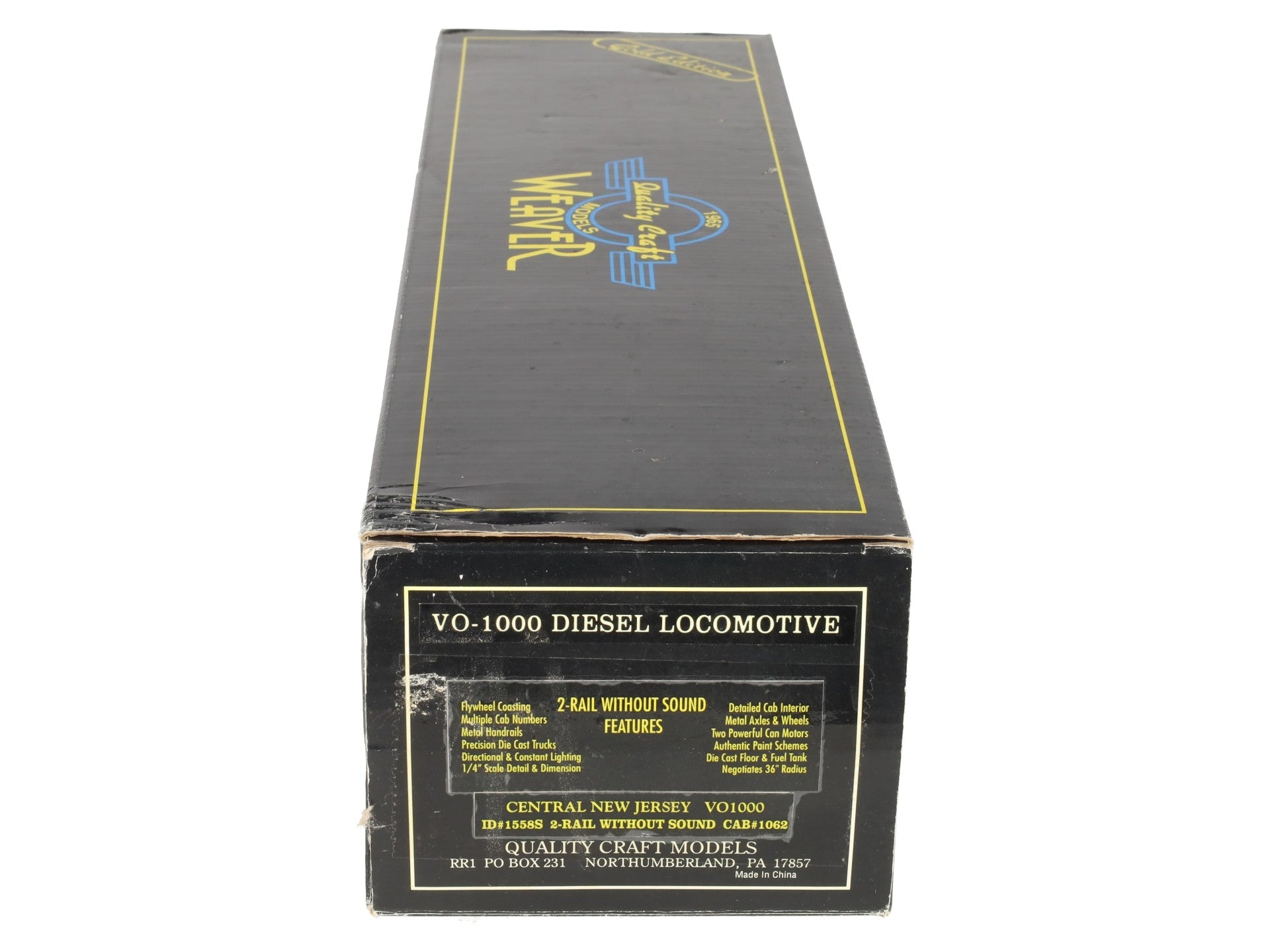 Weaver 1558LP O CNJ Baldwin VO-1000 Diesel Locomotive w/ Sound #1062 EX/Box