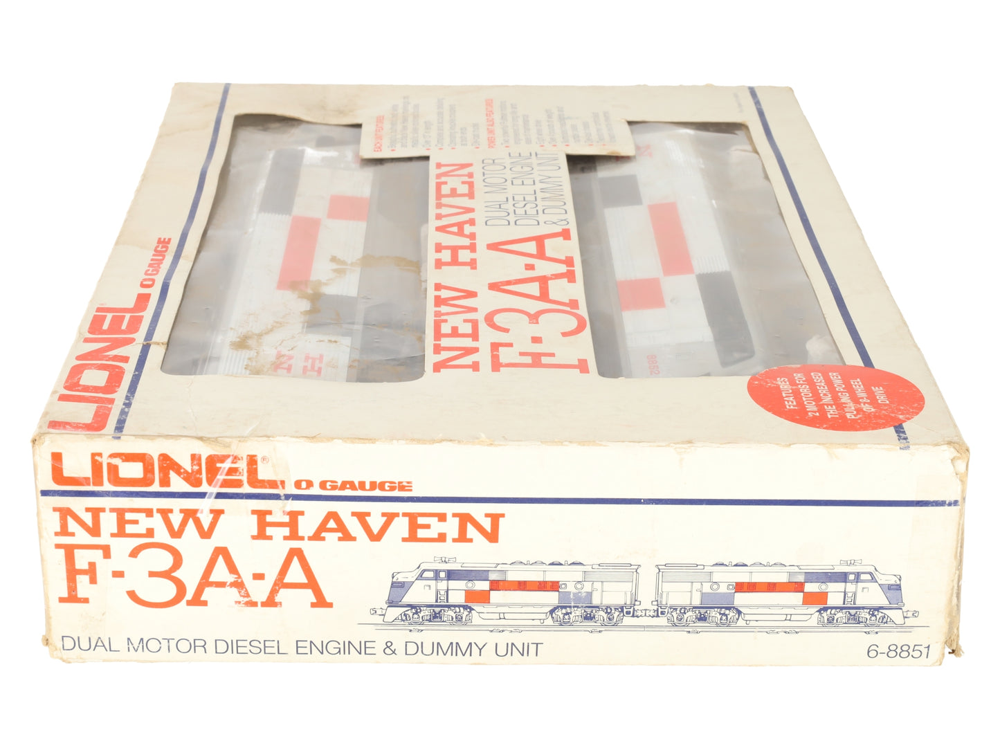 Lionel 6-8851 O Gauge New Haven F3 AA Diesel Locomotive Set #8851/8852 VG/Box