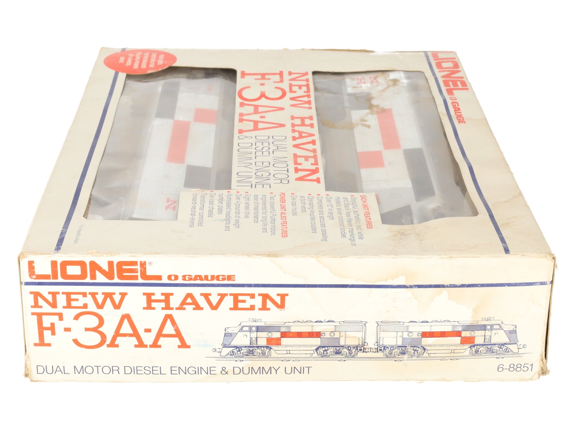 Lionel 6-8851 O Gauge New Haven F3 AA Diesel Locomotive Set #8851/8852 VG/Box