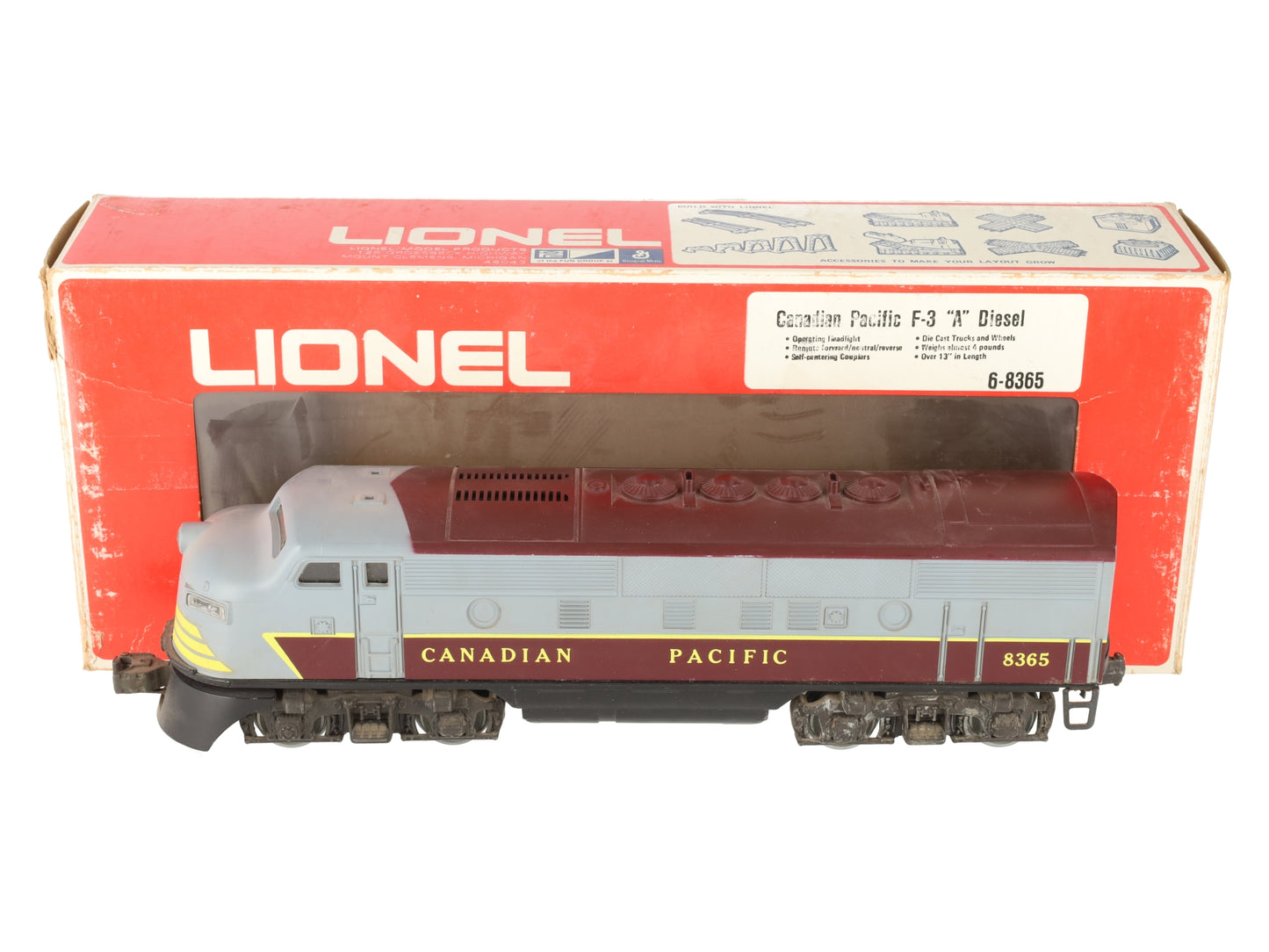 Lionel 6-8365 O Canadian Pacific F3 A Powered Diesel Locomotive VG/Box