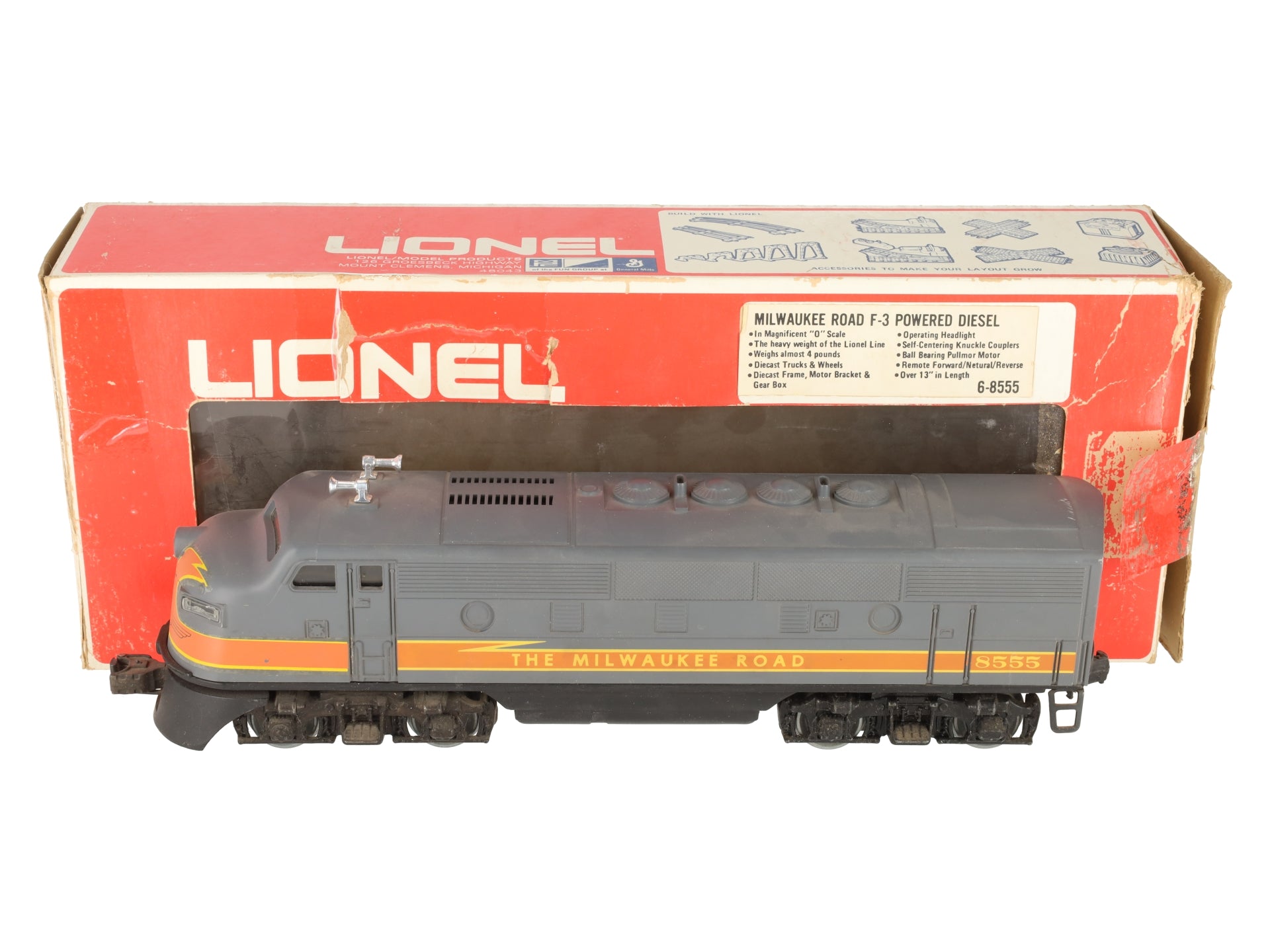Lionel 6-8555 O Gauge Milwaukee Road F-3 Powered A Unit Diesel Locomotive VG/Box