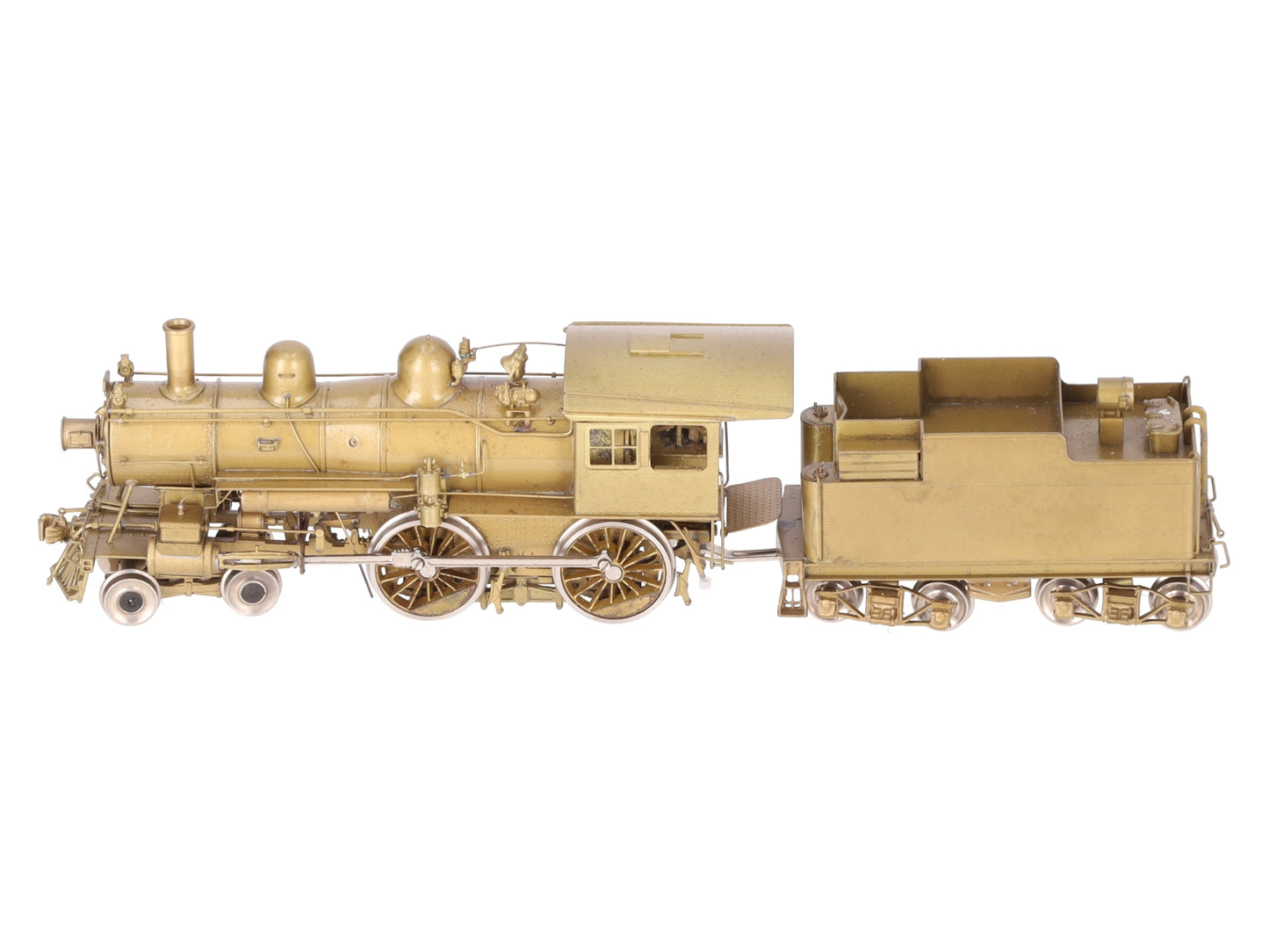 Pacific Fast Mail HO BRASS B&M 4-4-0 A-41F Steam Locomotive & Tender- Unpainted EX/Box