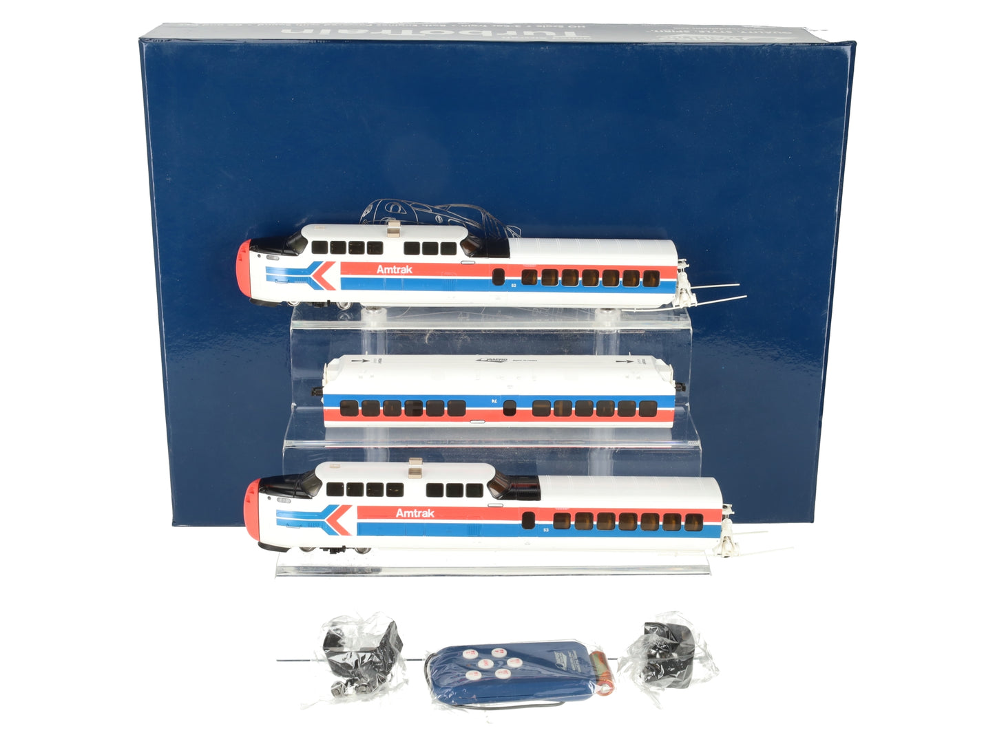 Rapido Trains 200004 Amtrak TurboTrain Late HO Gauge Diesel Passenger Train Set EX/Box