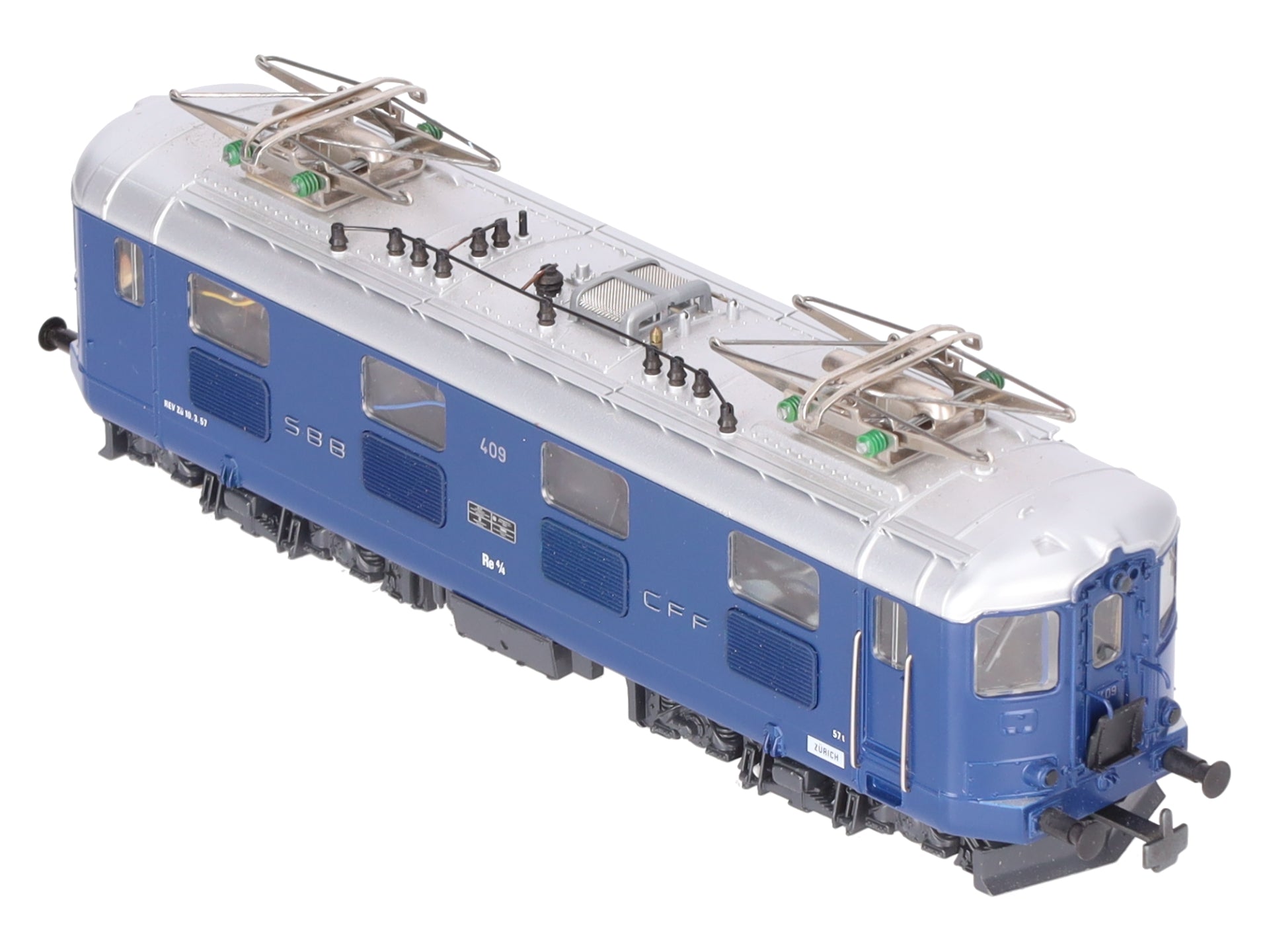 HAG 221 HO Scale SBB Blau Re 4/4 I Gleichstrom Electric Locomotive #409 EX/Box