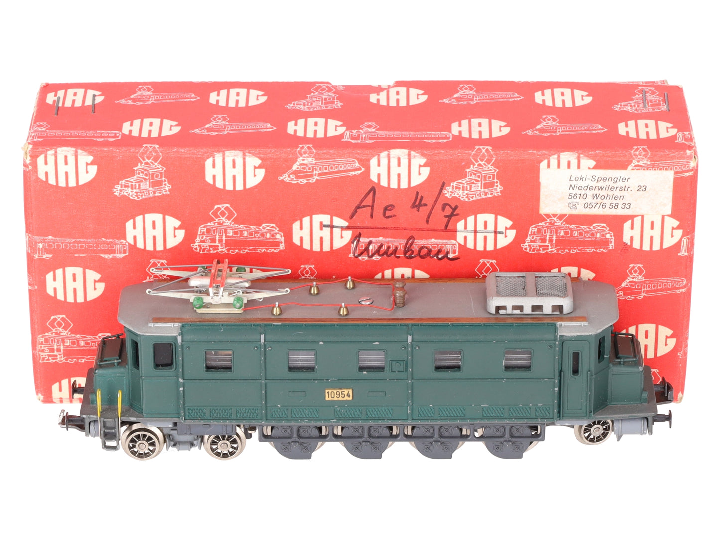 HAG 141 HO Scale Custom SBB Ae 4/7 Electric Locomotive #10954 EX/Box