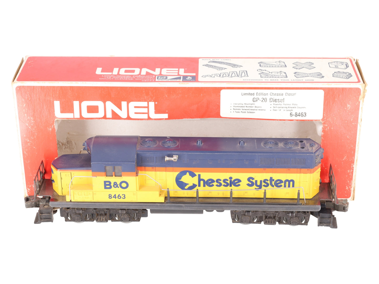 Lionel 6-8463 O Gauge Chessie System GP20 Diesel Engine #8463 VG/Box