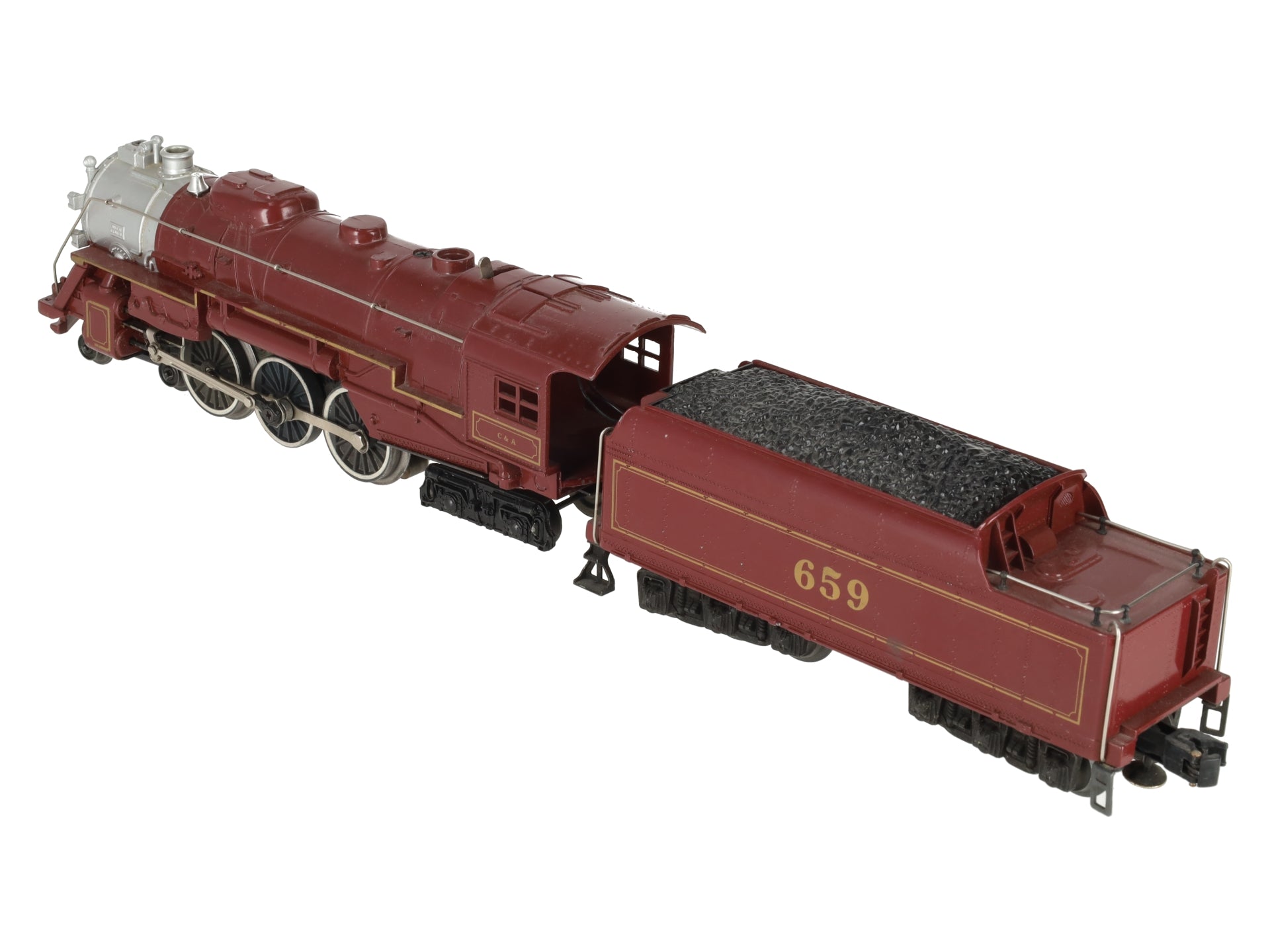 Lionel 6-8101 O Gauge Chicago & Alton 4-6-4 Steam Locomotive & Tender #659 VG