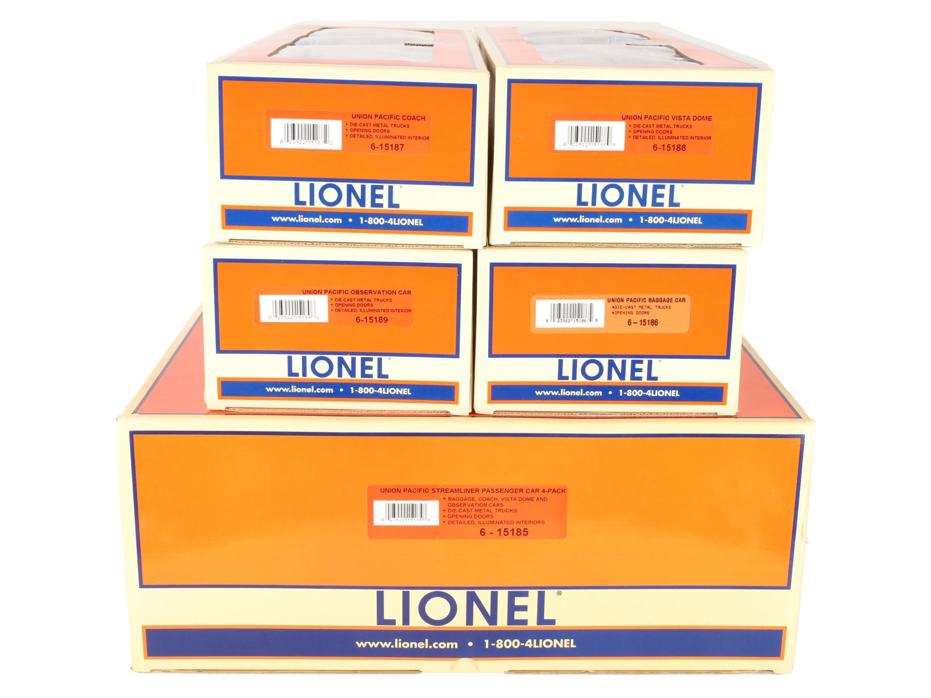 Lionel 6-15185 Union Pacific Streamliner Passenger Cars (Set of 4) LN/Box
