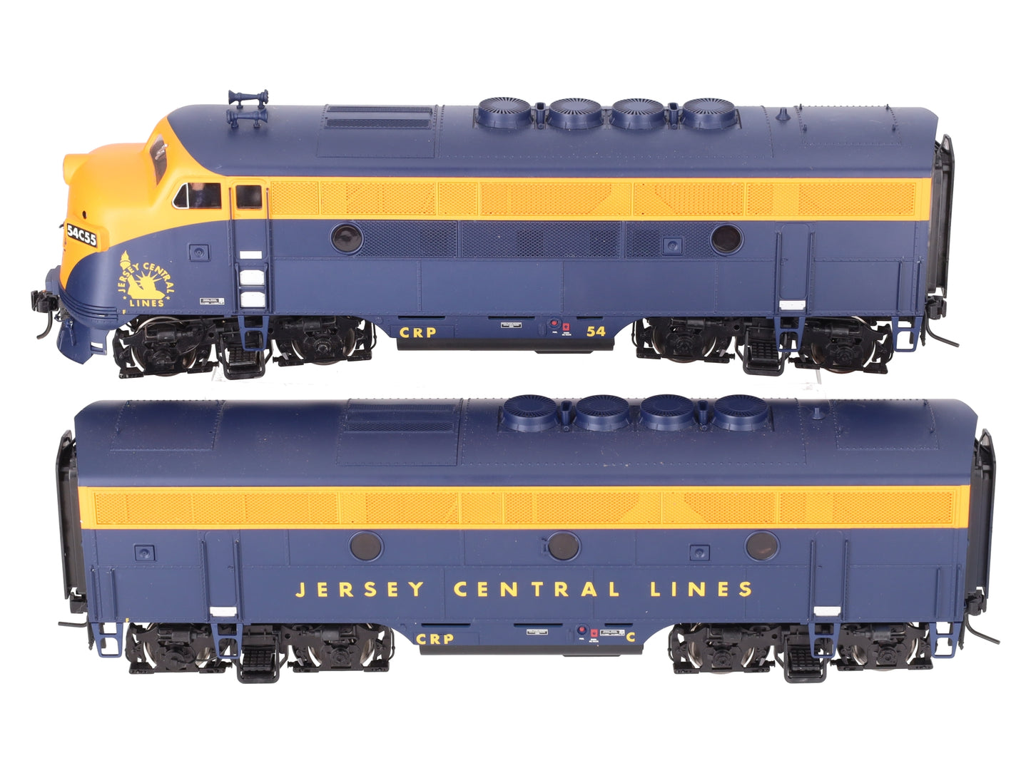 Atlas 3645-1 O CNJ Phase 2 Powered F3 A/B Diesel Locomotive Set #54 (2-Rail) EX/Box