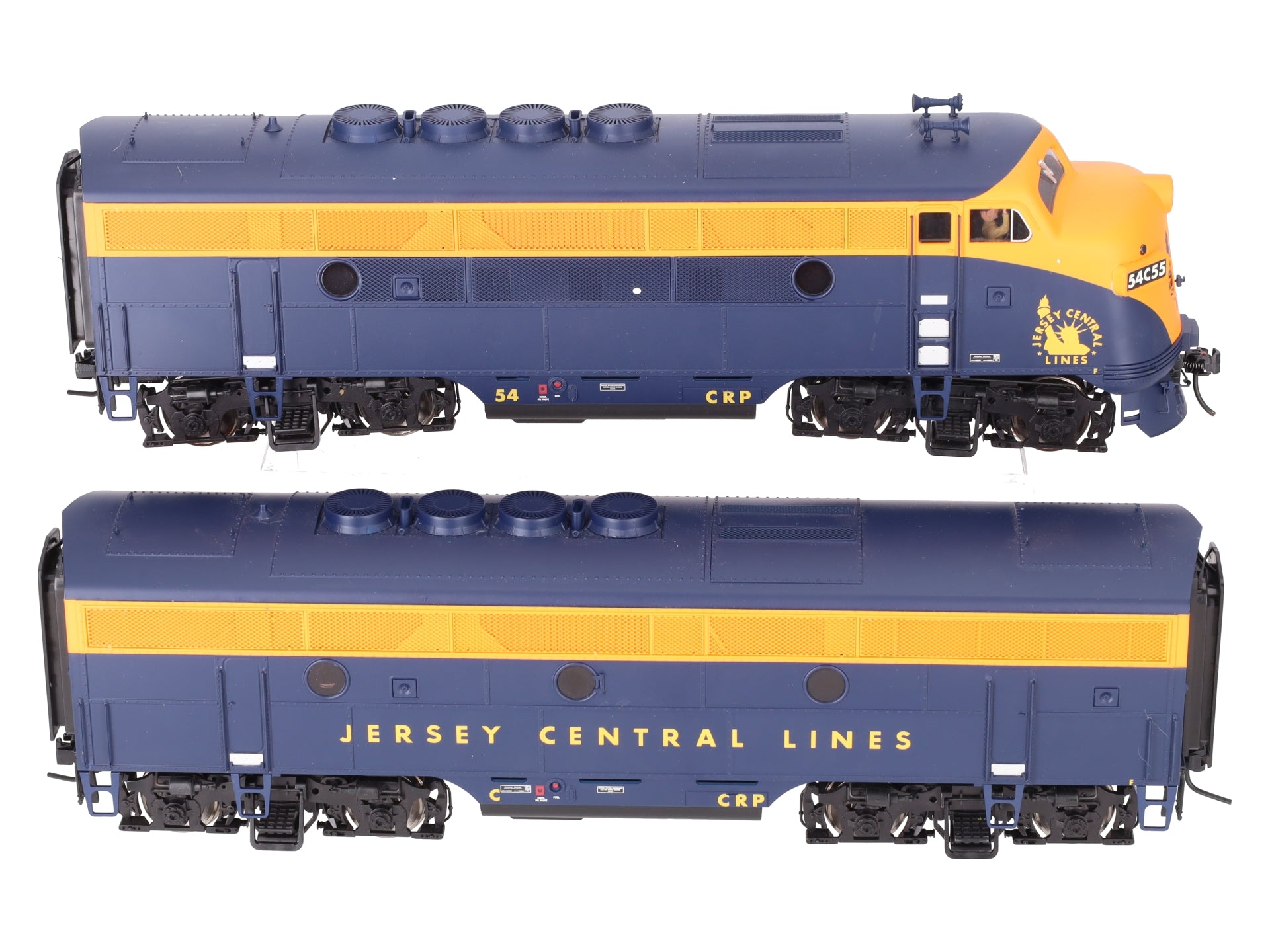 Atlas 3645-1 O CNJ Phase 2 Powered F3 A/B Diesel Locomotive Set #54 (2-Rail) EX/Box