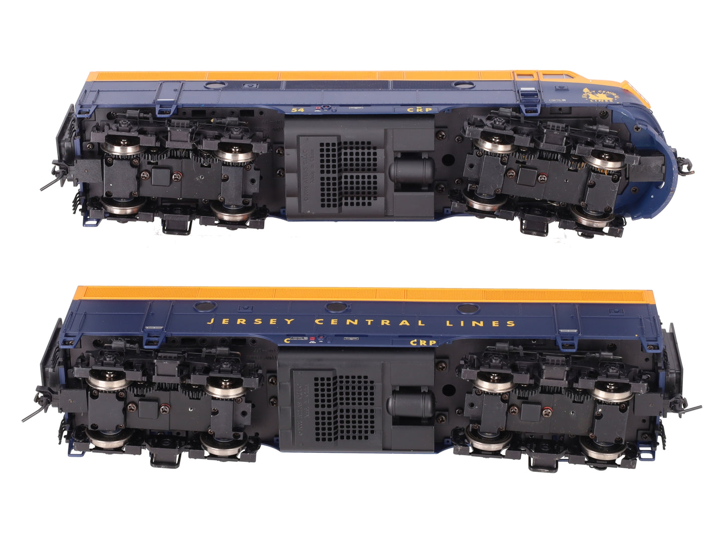 Atlas 3645-1 O CNJ Phase 2 Powered F3 A/B Diesel Locomotive Set #54 (2-Rail) EX/Box