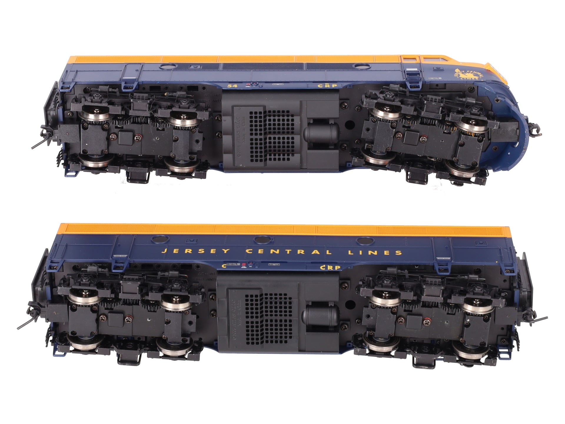 Atlas 3645-1 O CNJ Phase 2 Powered F3 A/B Diesel Locomotive Set #54 (2-Rail) EX/Box