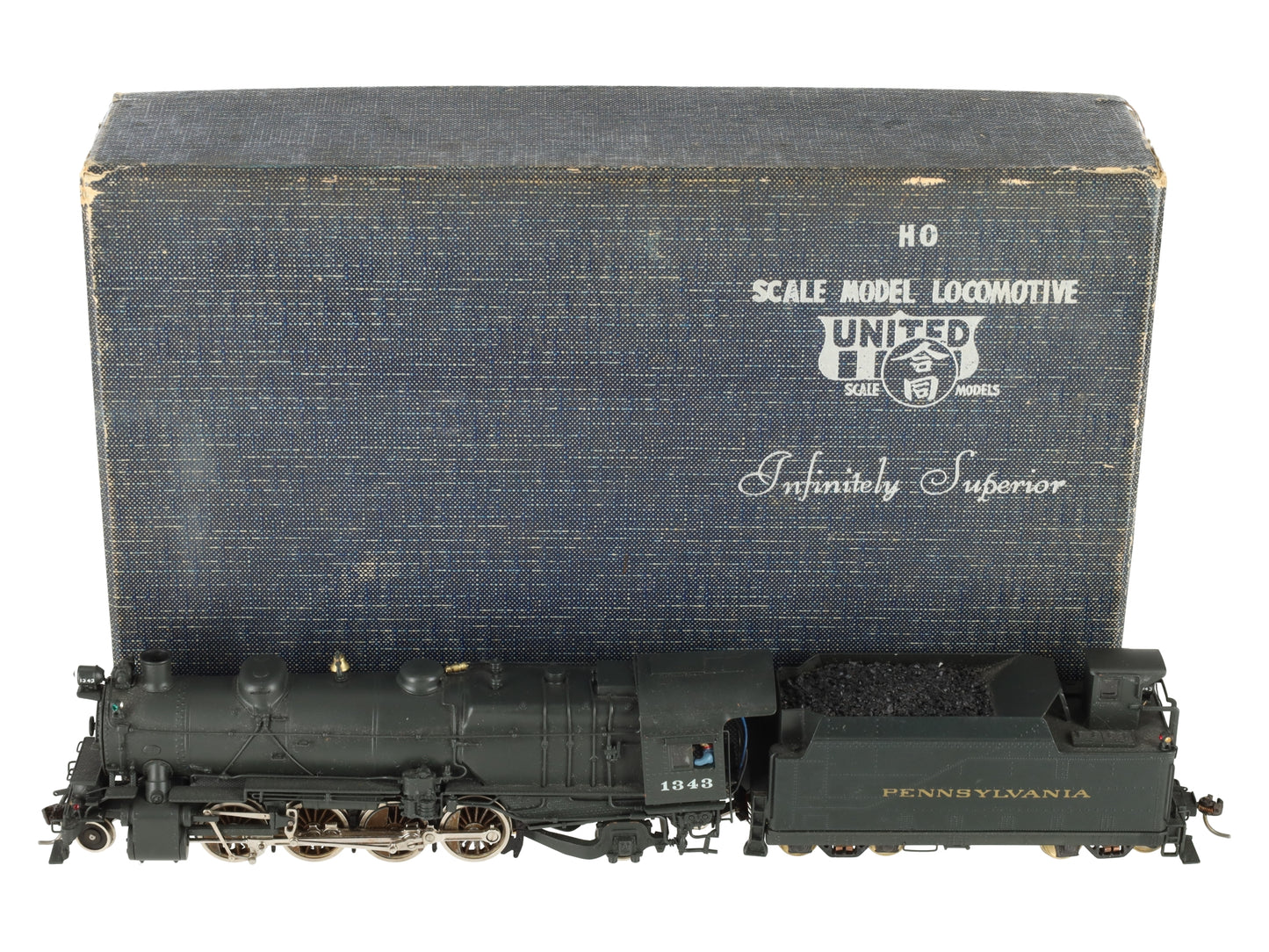 Scale Models HO Scale Pennsylvania Railroad Steam Locomotive #1343 VG/Box