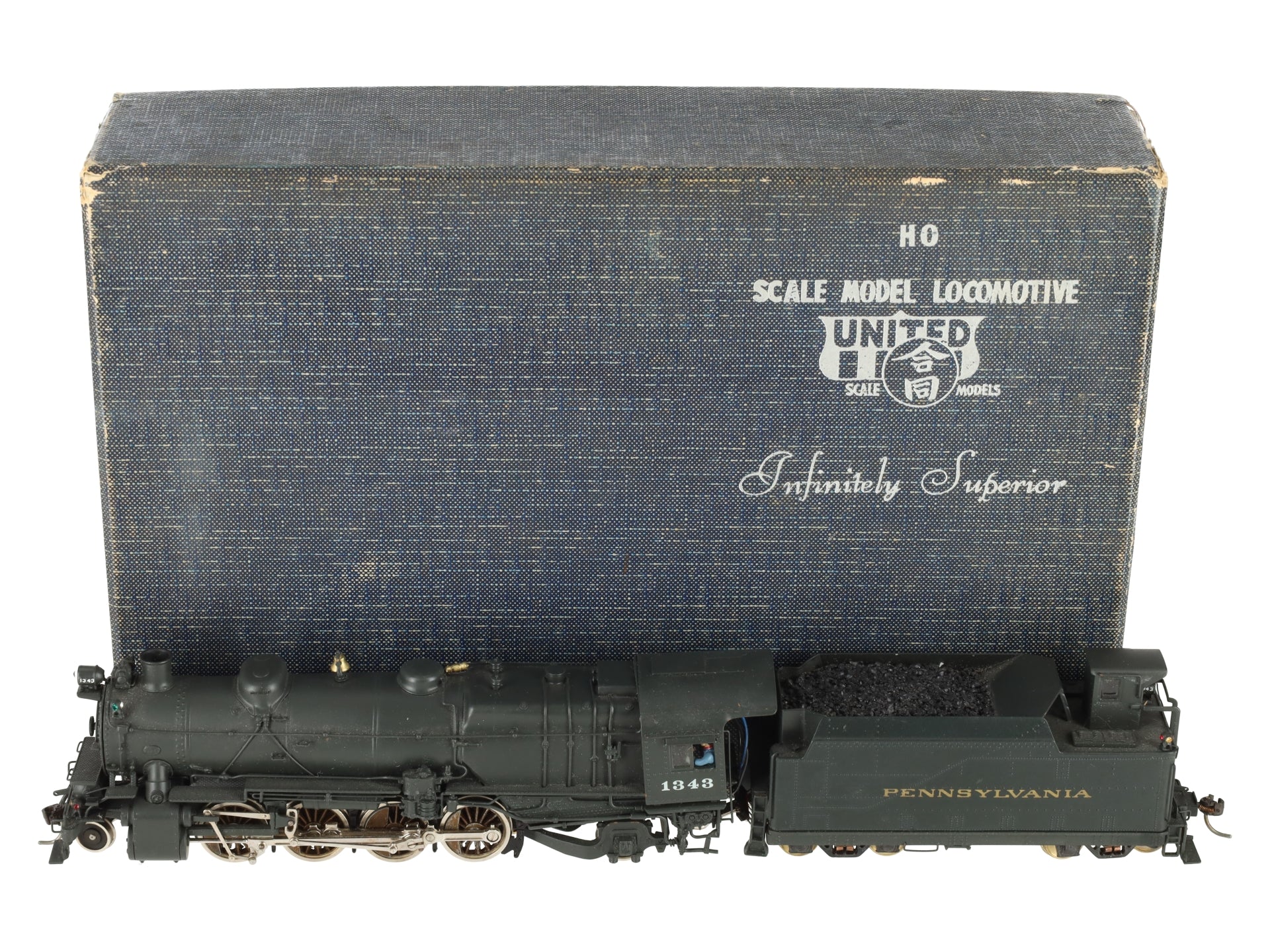 Scale Models HO Scale Pennsylvania Railroad Steam Locomotive #1343 VG/Box
