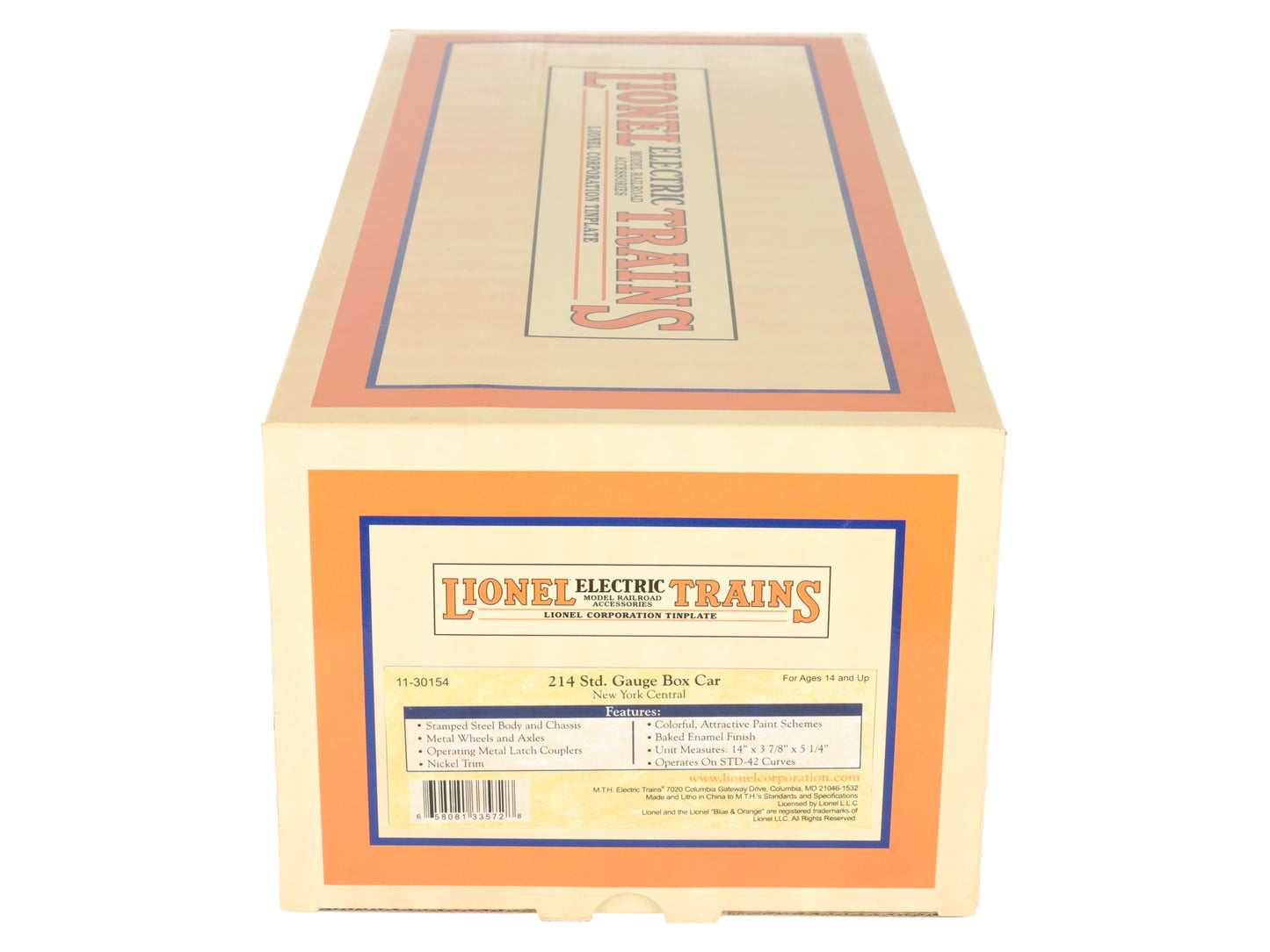 MTH 11-30154 Standard Gauge New York Central Boxcar LN/Box