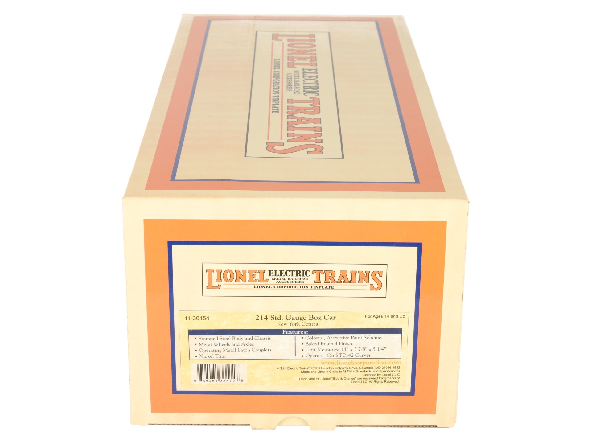MTH 11-30154 Standard Gauge New York Central Boxcar LN/Box