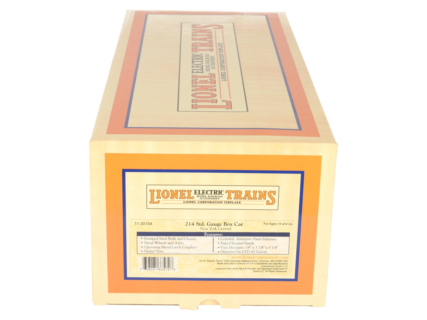 MTH 11-30154 Standard Gauge New York Central Boxcar LN/Box