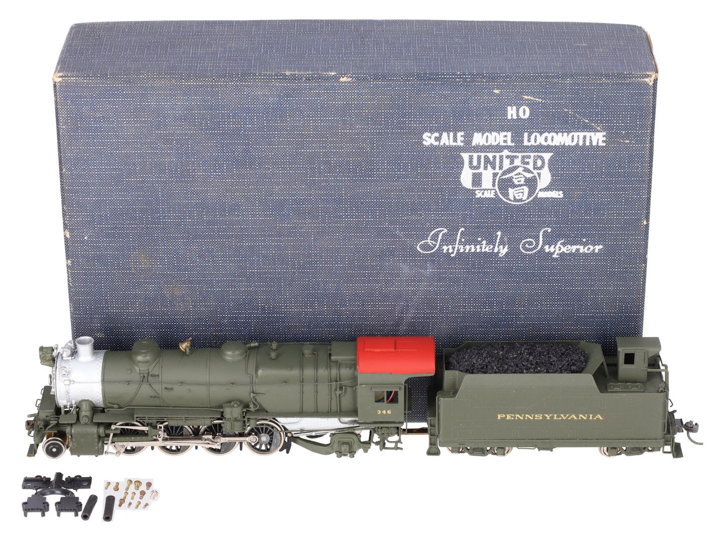 United Models HO BRASS PRR L-1s 2-8-2 Steam Loco & Tender w/ DCC- Painted/Box