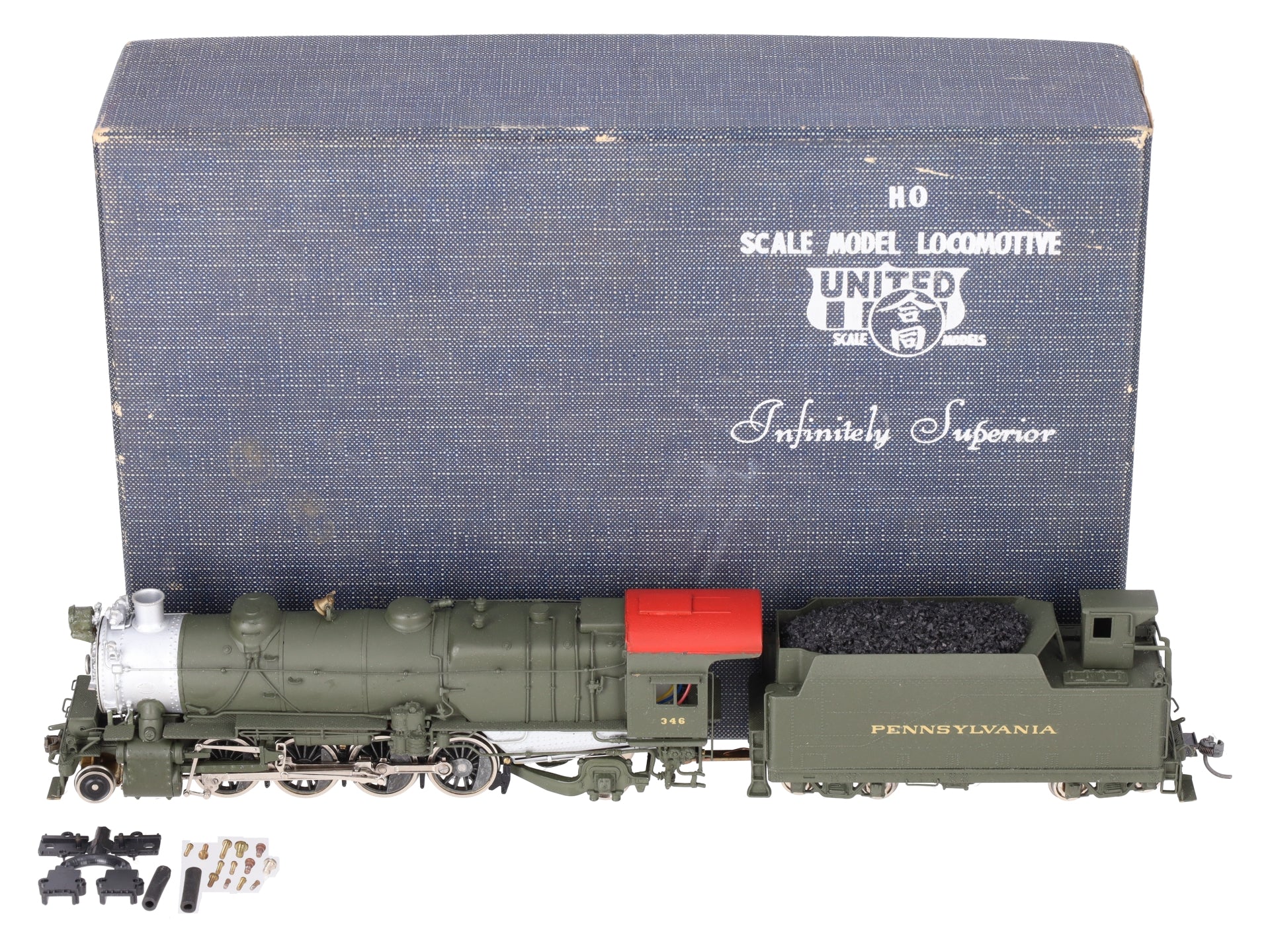 United Models HO BRASS PRR L-1s 2-8-2 Steam Loco & Tender w/ DCC- Painted/Box