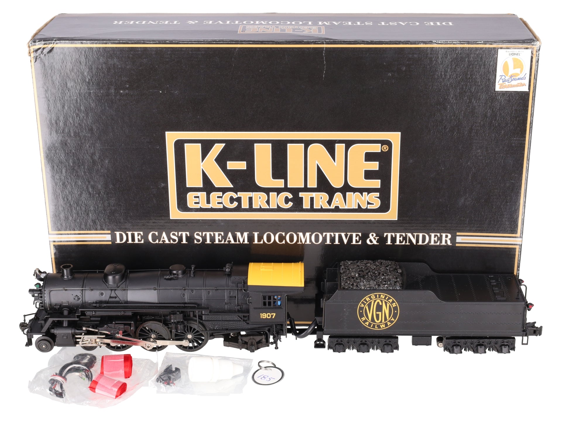 K-Line K3399-0002S O Virginian Pacific Steam Locomotive w/TMCC #1907 LN/Box