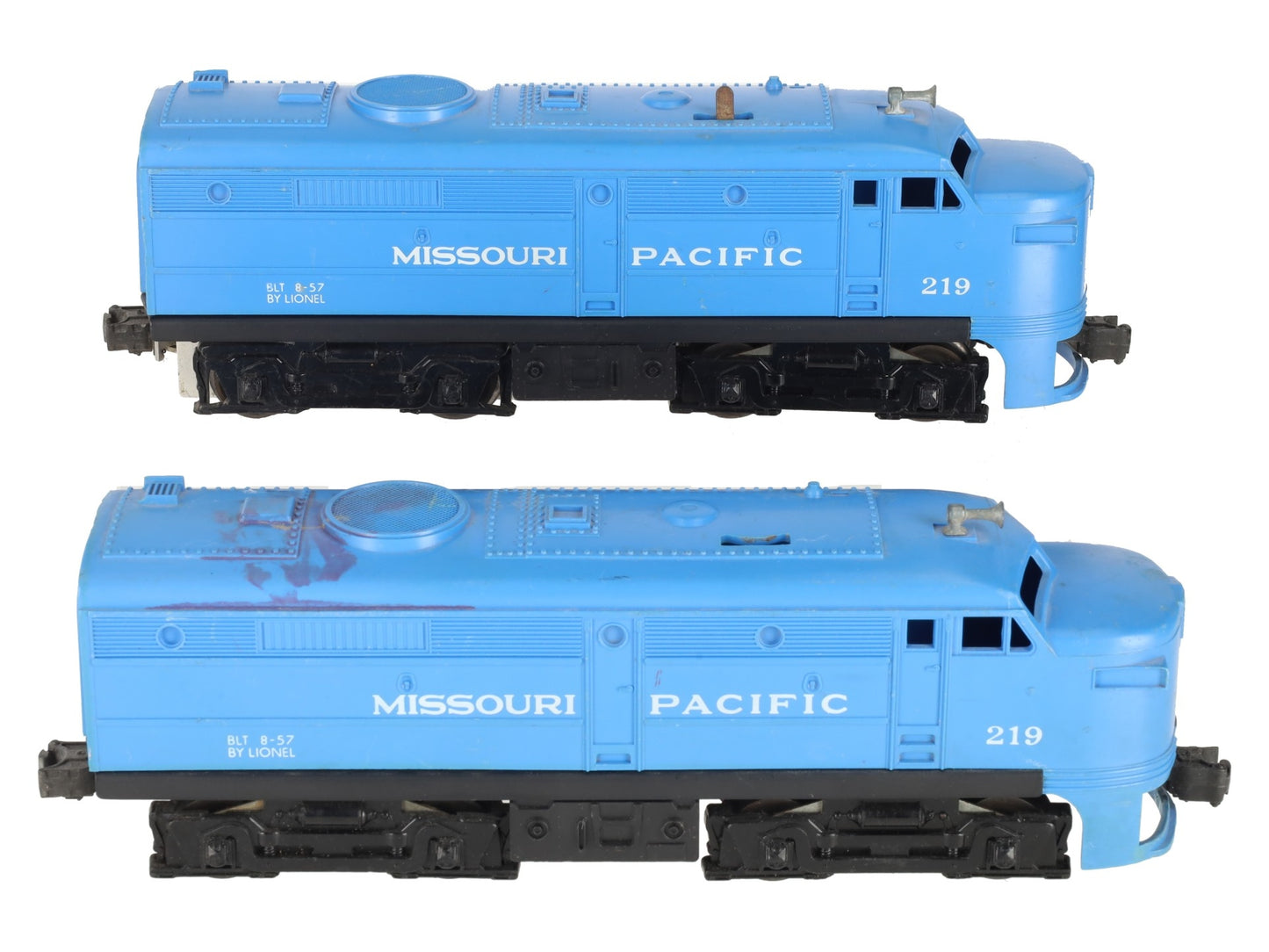 Lionel 219 Vintage O Missouri Pacific Alco AA Diesel Set VG