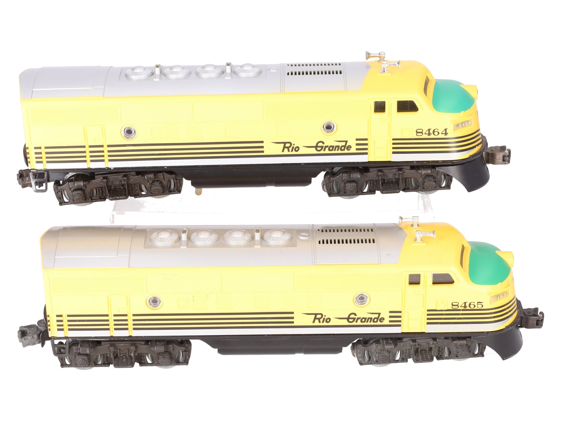 Lionel 6-8464 & 6-8465 O Gauge Rio Grande F3 AA Powered Diesel Locomotive Set