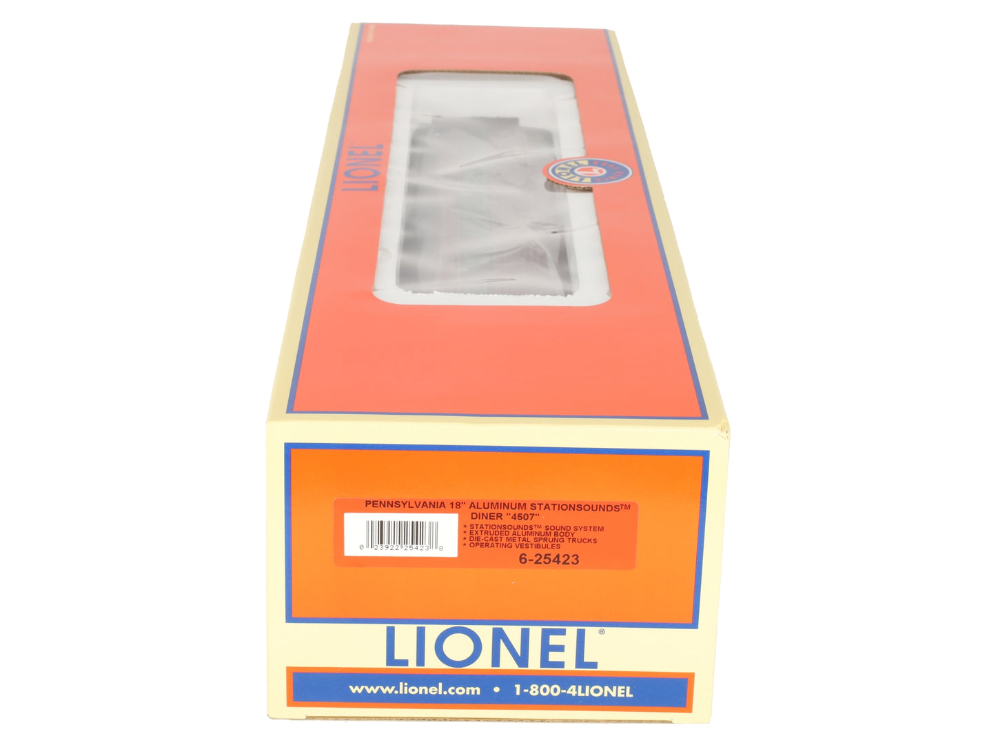Lionel 6-25423 O Gauge Pennsylvania 18" Aluminium Stationsounds Diner Car #4507 LN/Box