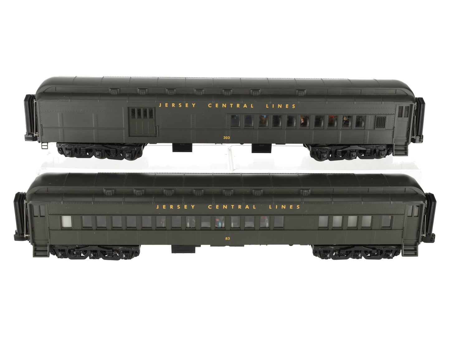 MTH 20-4197 O Jersey Central 70’ Madison Combine/Diner Car Set (Set of 2) EX/Box
