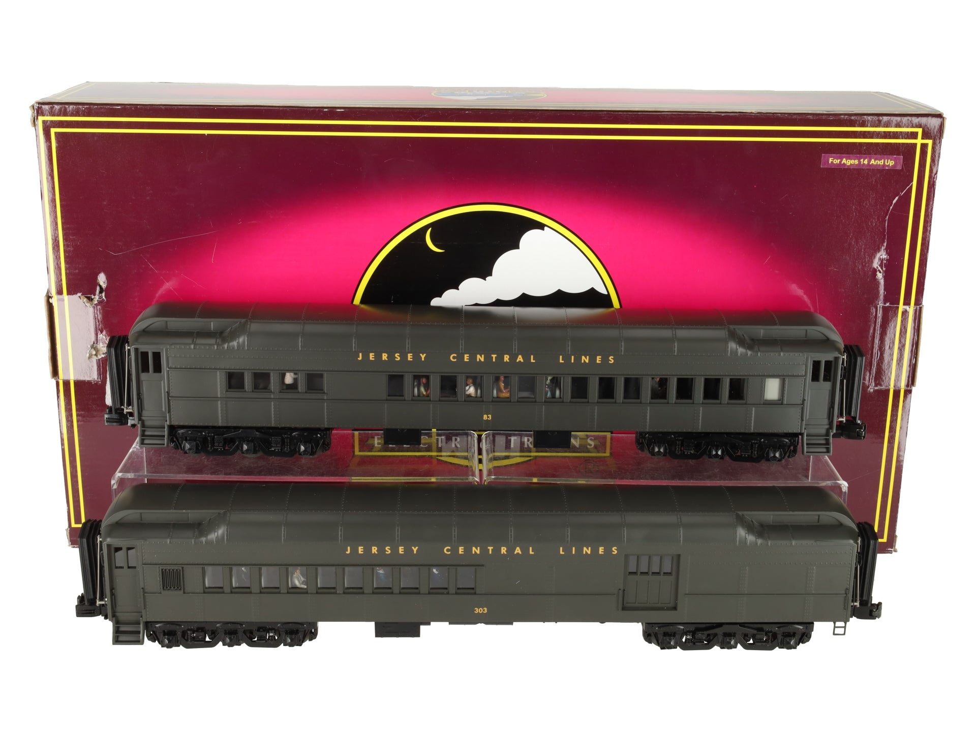 MTH 20-4197 O Jersey Central 70’ Madison Combine/Diner Car Set (Set of 2) LN/Box
