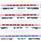 MTH 20-6555 O Amtrak 3-Stripe Amfleet Passenger Car Set (Set of 4) VG/Box