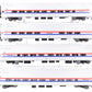 MTH 20-6555 O Amtrak 3-Stripe Amfleet Passenger Car Set (Set of 4) VG/Box