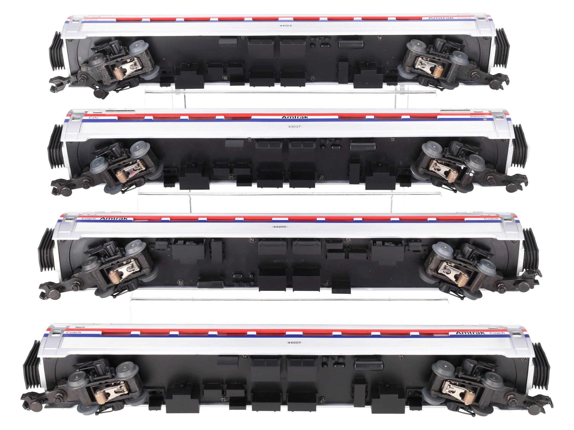 MTH 20-6555 O Amtrak 3-Stripe Amfleet Passenger Car Set (Set of 4) VG/Box