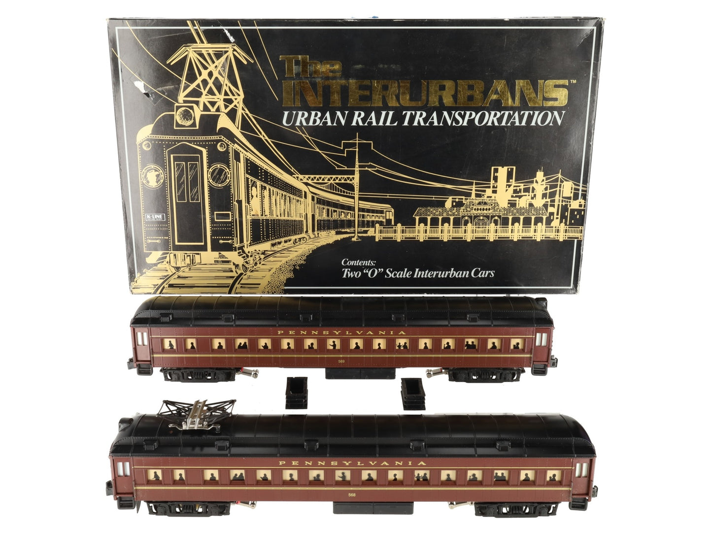 K-Line K-2702 Pennsylvania 17.5" Heavyweight Interurban Cars (Set of 2) EX/Box