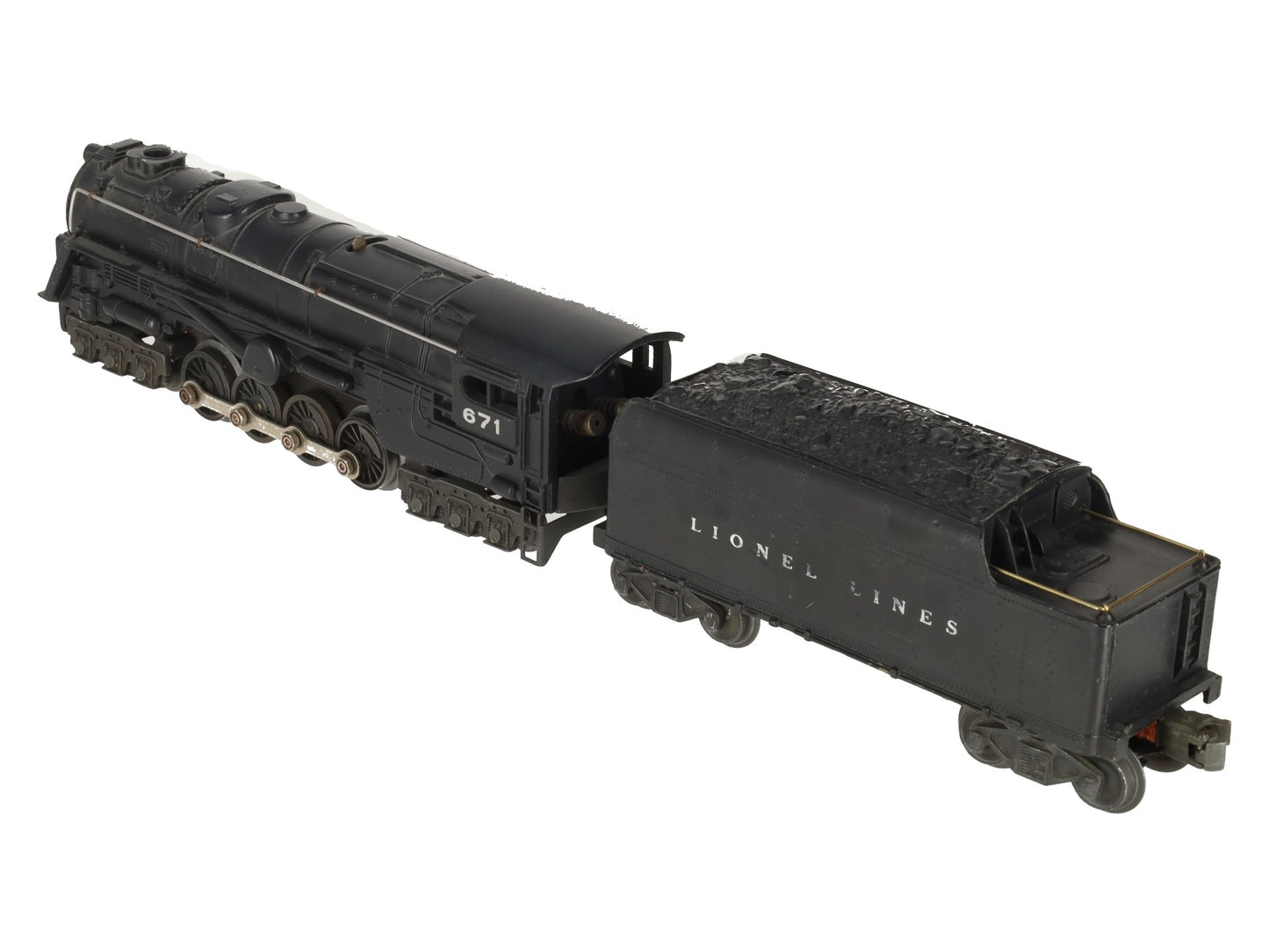 Lionel 671 Vintage O 6-8-6 Die-Cast Steam Turbine Locomotive w/2466WX Tender VG