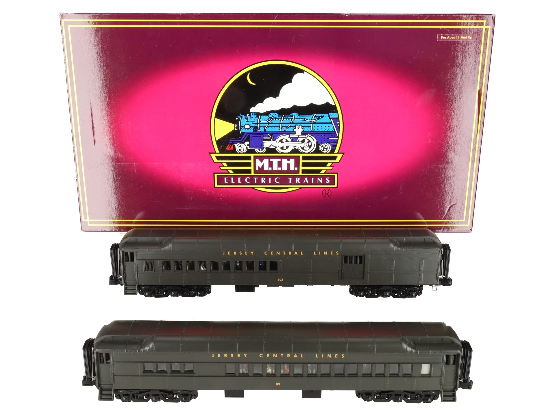 MTH 20-4197 O Jersey Central 70’ Madison Combine/Diner Car Set (Set of 2) LN/Box