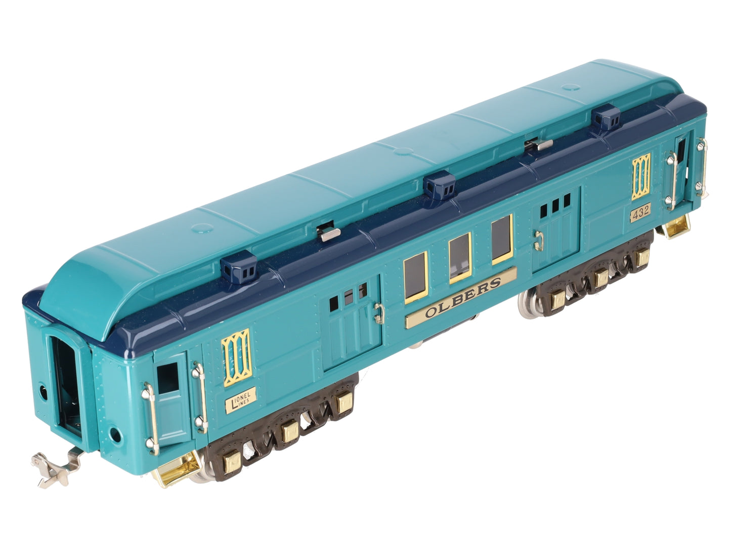 MTH 11-40021 STD Gauge Blue Comet BRASS Trim "Olbers" Two Tone Coach Car #432 EX