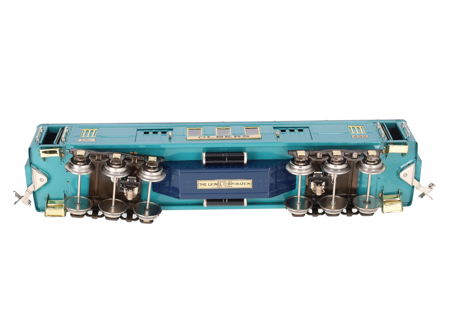 MTH 11-40021 STD Gauge Blue Comet BRASS Trim "Olbers" Two Tone Coach Car #432 EX
