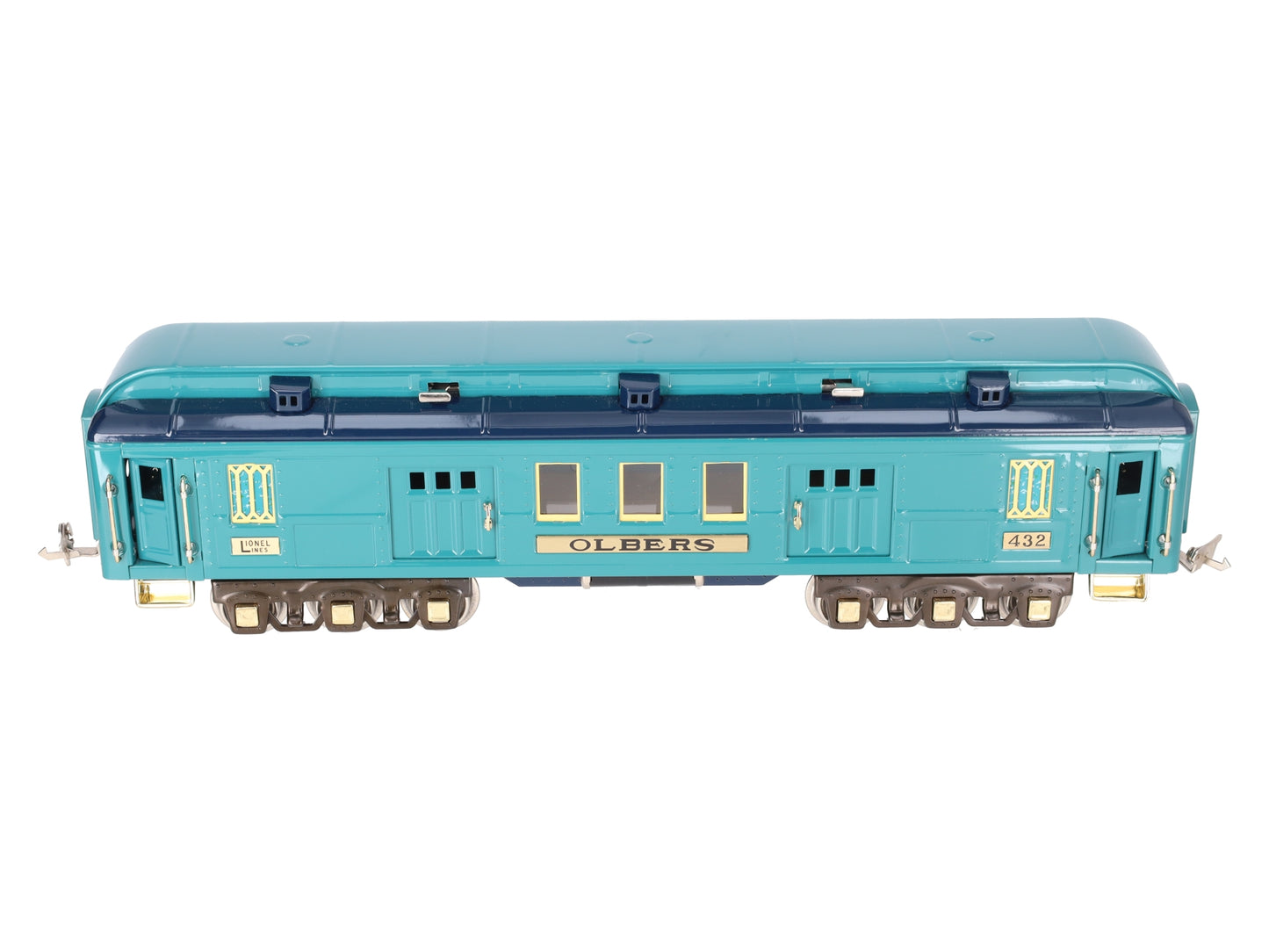 MTH 11-40021 STD Gauge Blue Comet BRASS Trim "Olbers" Two Tone Coach Car #432 EX