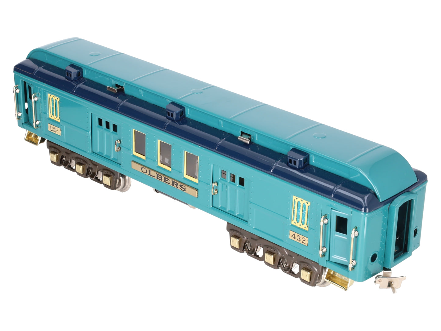 MTH 11-40021 STD Gauge Blue Comet BRASS Trim "Olbers" Two Tone Coach Car #432 EX