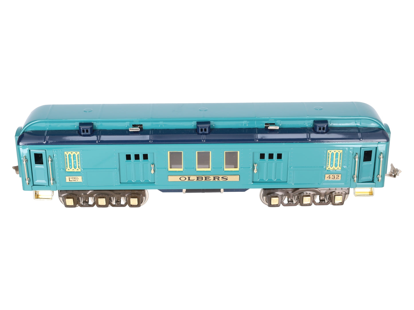 MTH 11-40021 STD Gauge Blue Comet BRASS Trim "Olbers" Two Tone Coach Car #432 EX