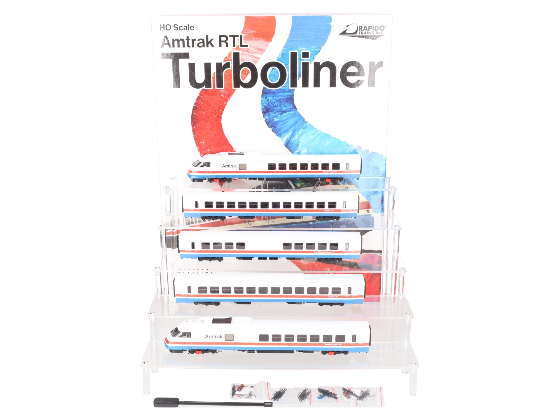Rapido Trains 25501 HO Scale ROHR Amtrak Turbotrain 5 Car Set LN/Box