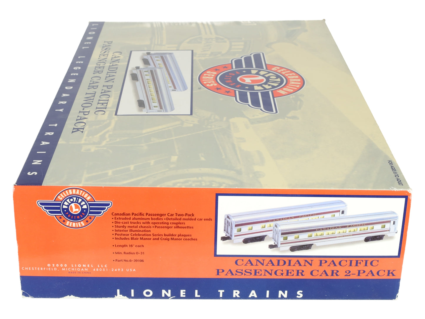 Lionel 6-39106 O Canadian Pacific Aluminum Passenger Car Set (Set of 2) EX/Box