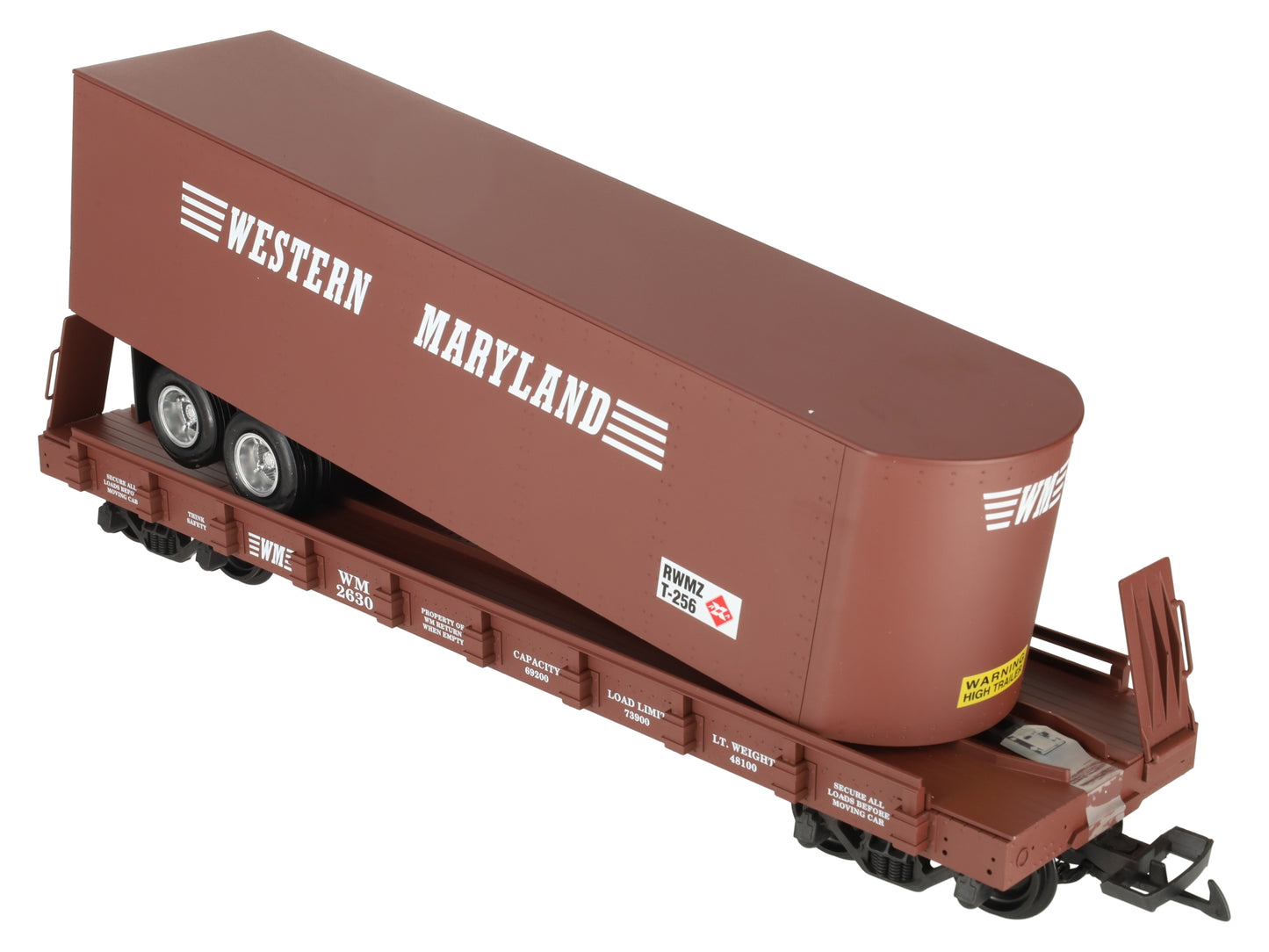 USA Trains 17022 G Western Maryland Piggyback Flatcar with Trailer